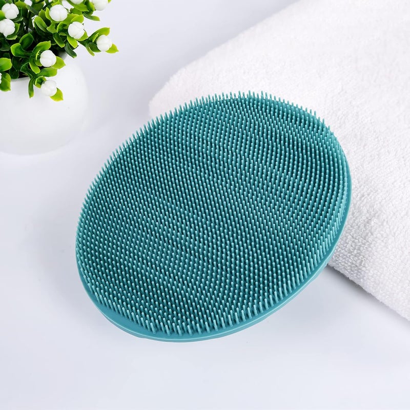 Innerneed Food-Grade Soft Silicone Body Cleansing Brush Shower Scrubber, Gentle Exfoliating and Massage for All Kinds of Skin (Purple+Dark Green) - Image 5