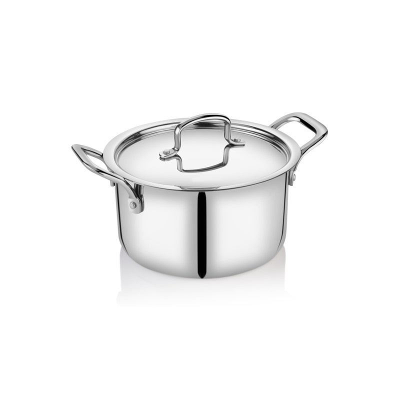 Embassy Stainless Steel Premium Thickply Casserole + Lid (Size 11-1200 ml) - Image 4