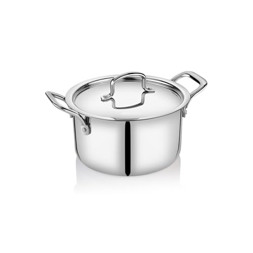 Embassy Stainless Steel Premium Thickply Casserole + Lid (Size 11-1200 ml) - Image 1