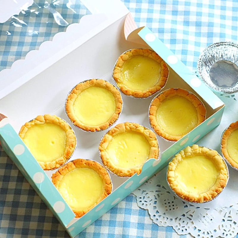 comfrt 100 PCS Foil Pudding Dishes Basins Pancake Bun Cases Tin Pie Pans for Baking, Foil Trays Muffin Cases Disposable Aluminum Foil Cups Round Mini Egg Tart Cases Mold for Cake Tarts - Image 3