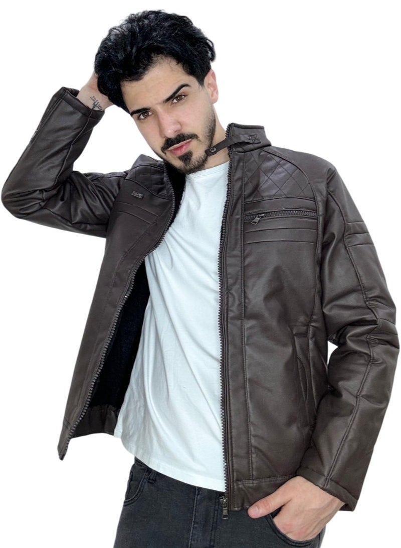 Leather Jacket Dark Brown  - Image 2