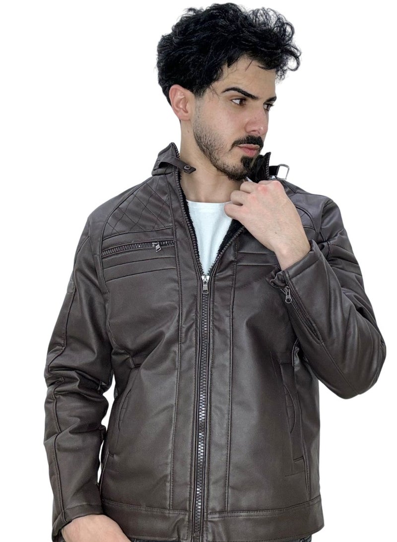 Leather Jacket Dark Brown  - Image 3
