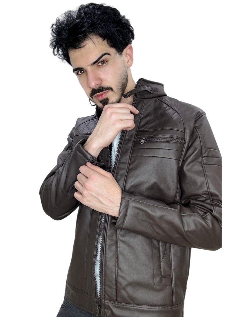 Leather Jacket Dark Brown  - Image 4