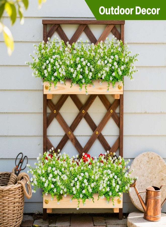RAINFLOW 4PCS UV Resistant Artificial Flowers, White Faux Flowers in Vase, 12.5" Waterproof Camellia Stems - Porch Planter Garden Wedding Table Centerpieces Decor for Spring Display - Image 4