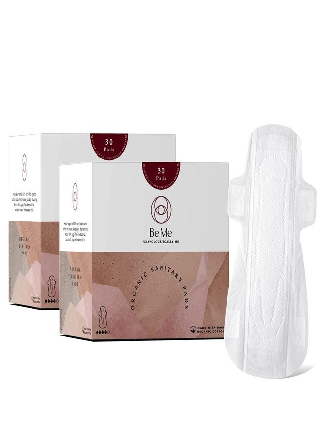 Beme Be Me - Sanitary Pads for Women - Double Wing - For Heavy Flow & Overnight Pad - With White Disposal Pouches, Rash Free, Biodegradable, Anti Bacterial Napkin (Extra Large - Pack of 60 Pads) - Image 1