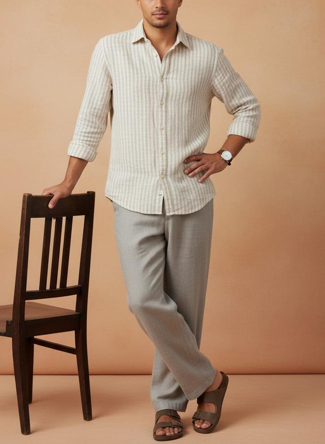 TRULOOM Men Striped Regular Fit Shirt - Image 4