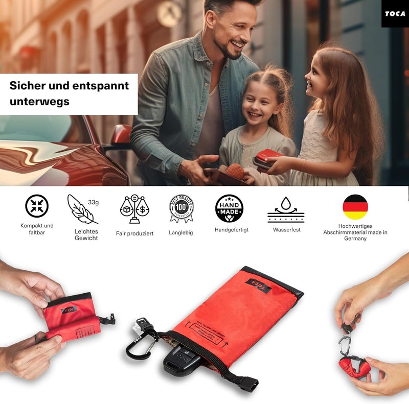 TOCA Keyless Go Protection, Faraday Bag Car Key with RFID Blocker, No Signal Sleeve Key Protection for EMF Blocker, Effective Remote Key Shielding to Protect Against Signals, 15 x 8 cm - Image 3