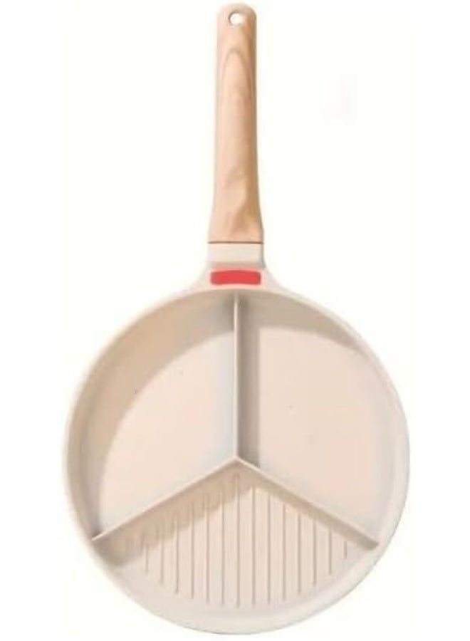 سبيس شوب طاسة سيراميك غير لاصقة مقسمة ل 3 خانات بيد خشب - Image 1