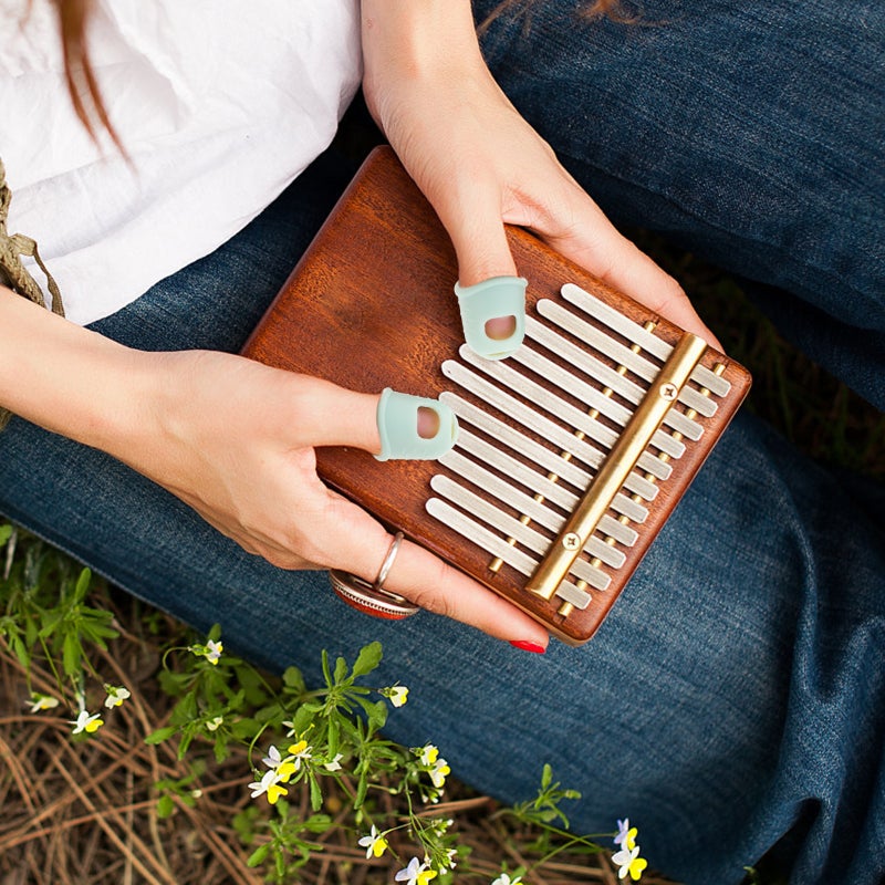 2 Pairs of Kalimba Finger Protectors Anti- Finger Covers Silicone Thumb Sleeves - Image 5