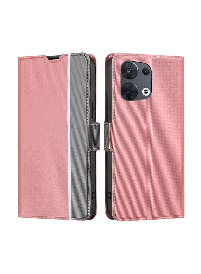 اس-توب جراب هاتف OPPO Reno 8 5G من الجلد بملمس قطني وأزرار جانبية - Image 1