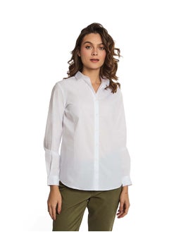 Fancy Long Sleeve Blouse With Neck Trim