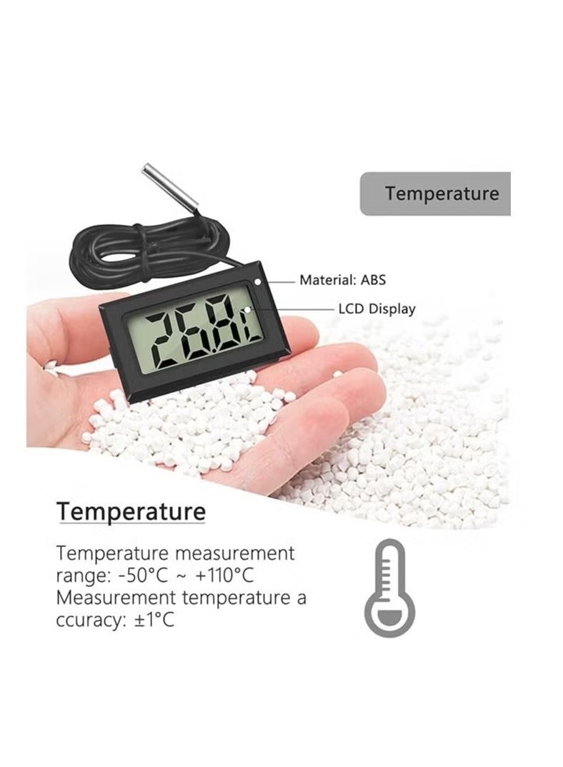 Realfrog 4 x Mini LCD Digital Thermometer with Probe Electronic Temperature Monitor for Aquarium Refrigerator Greenhouse and Car - Image 2