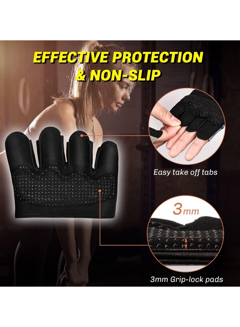 دوغي قفازات التمرين فائقة القبضة أربعة أصابع ، قفازات رياضية مبطنة لحماية راحة اليد قفازات اللياقة البدنية فائقة التهوية وخفيفة الوزن للنساء / الرجال - Image 3