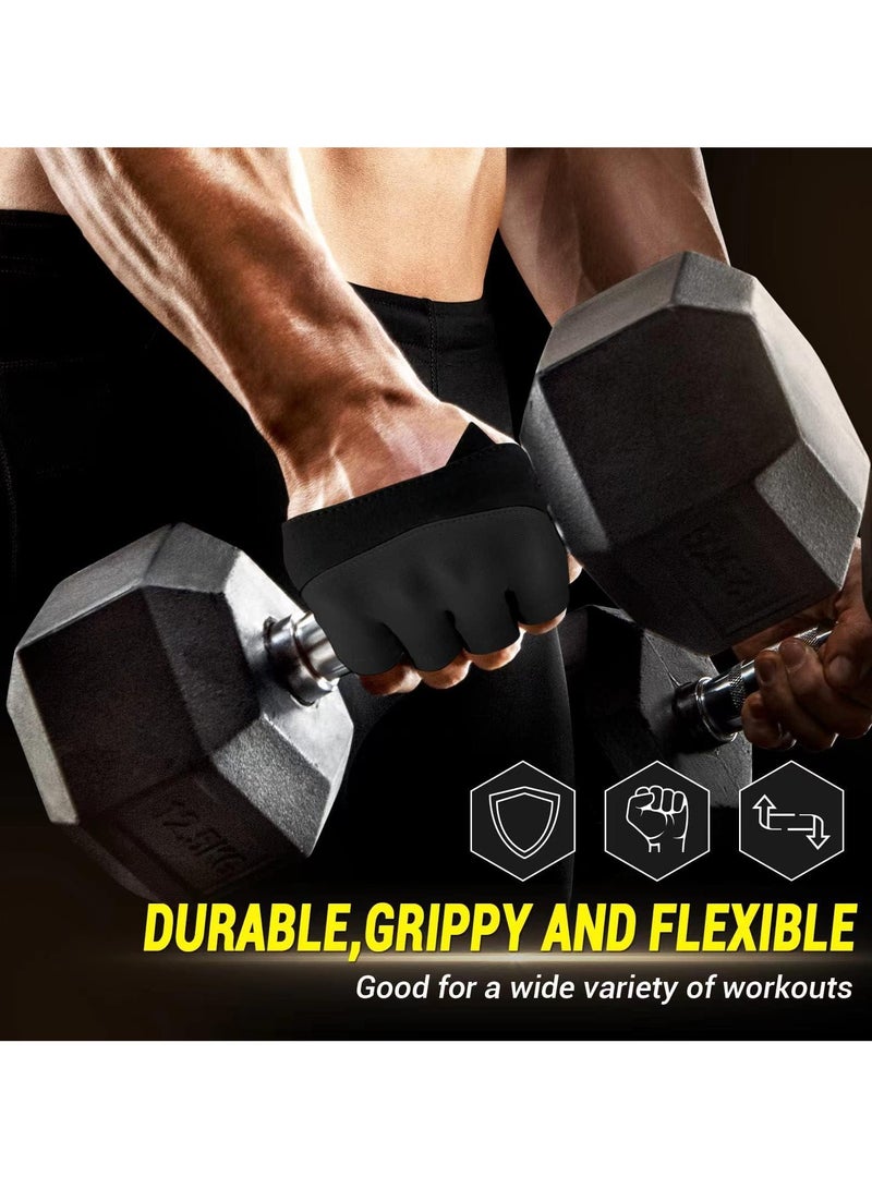 دوغي قفازات التمرين فائقة القبضة أربعة أصابع ، قفازات رياضية مبطنة لحماية راحة اليد قفازات اللياقة البدنية فائقة التهوية وخفيفة الوزن للنساء / الرجال - Image 4