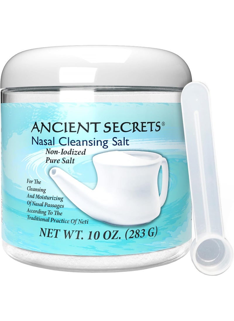 ANCIENT SECRETS - Ancient Secrets Neti Pot Salt Jar - Nasal Cleansing Salt, Non-Iodized Pure Salt for Use with Ancient Secrets Nasal Cleansing Pot + Single-Use Pack of Nasal Cleansing Salt - Image 1