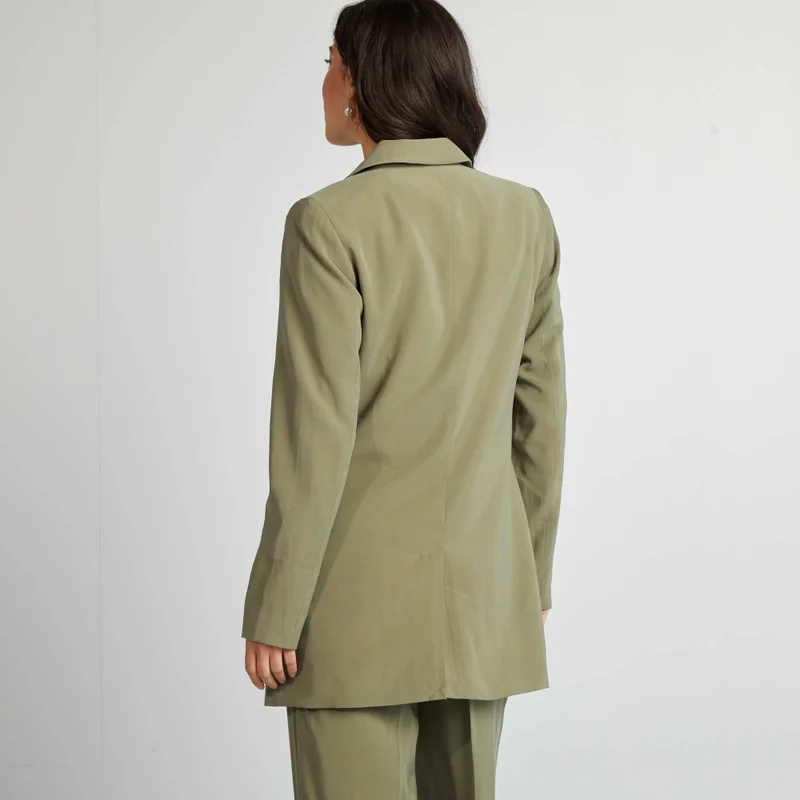 Kiabi Mid-Length Tailored Jacket Green