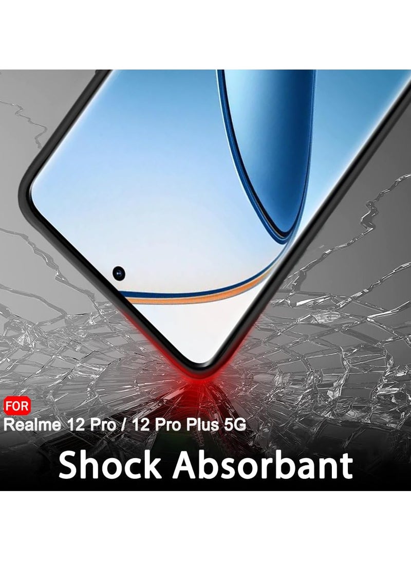 Realme 12 Pro Plus/Realme 12 Pro 5G Case, Soft Flexible Matte Black TPU Cover Full Camera Protection, Shockproof Case for Realme 12 Pro Plus/Realme 12 Pro 5G