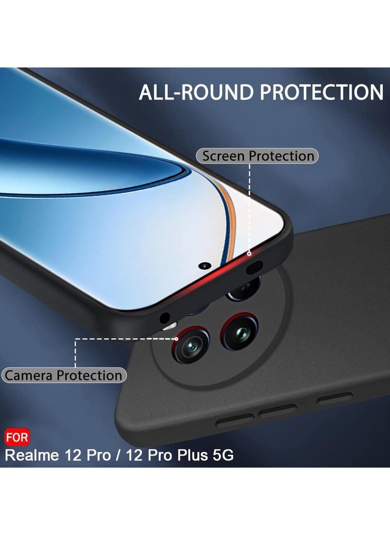 Generic Realme 12 Pro Plus/Realme 12 Pro 5G Case, Soft Flexible Matte Black TPU Cover Full Camera Protection, Shockproof Case for Realme 12 Pro Plus/Realme 12 Pro 5G  - Image 3