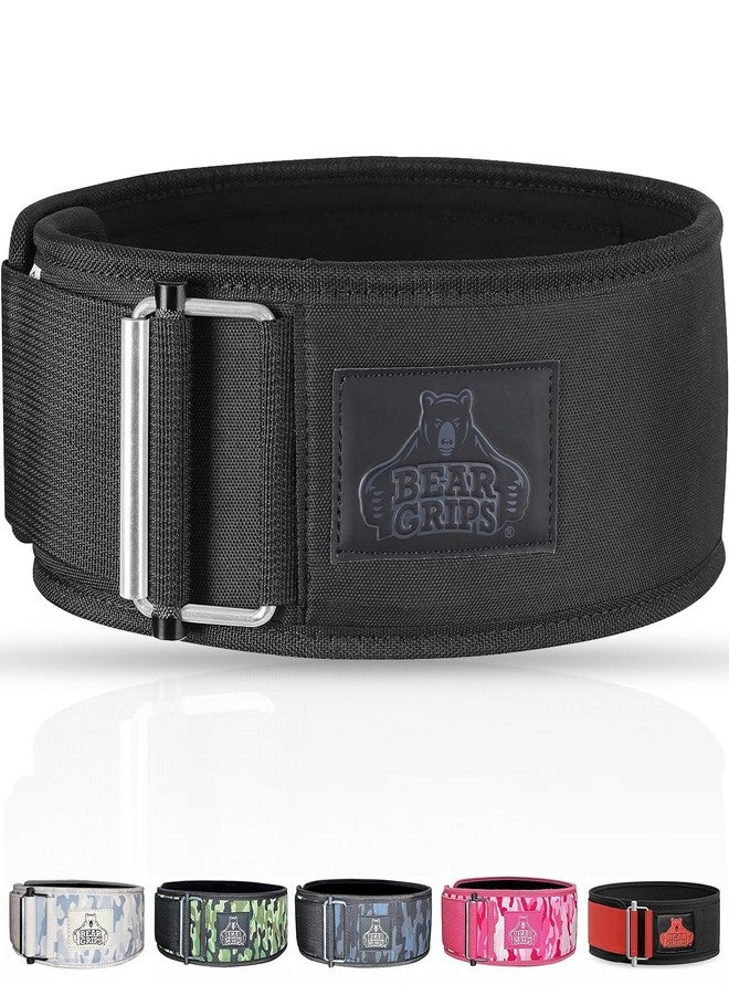 Bear Grips Weight Lifting Belt - Locking Buckle, Nylon, Squat & Deadlift Belt, Workout & Exercise Belt | Stealth Black (Medium) - Image 1