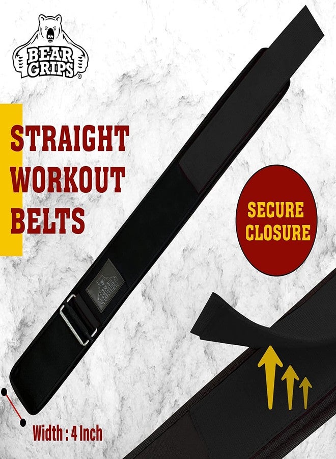 Bear Grips Weight Lifting Belt - Locking Buckle, Nylon, Squat & Deadlift Belt, Workout & Exercise Belt | Stealth Black (Medium) - Image 2
