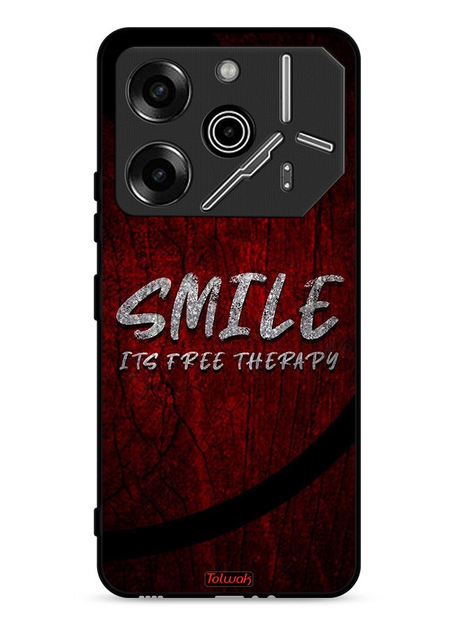 Tolwak Tecno Pova 6 Pro 5G Protective Case Cover Smile Its Free Therapy - Image 1