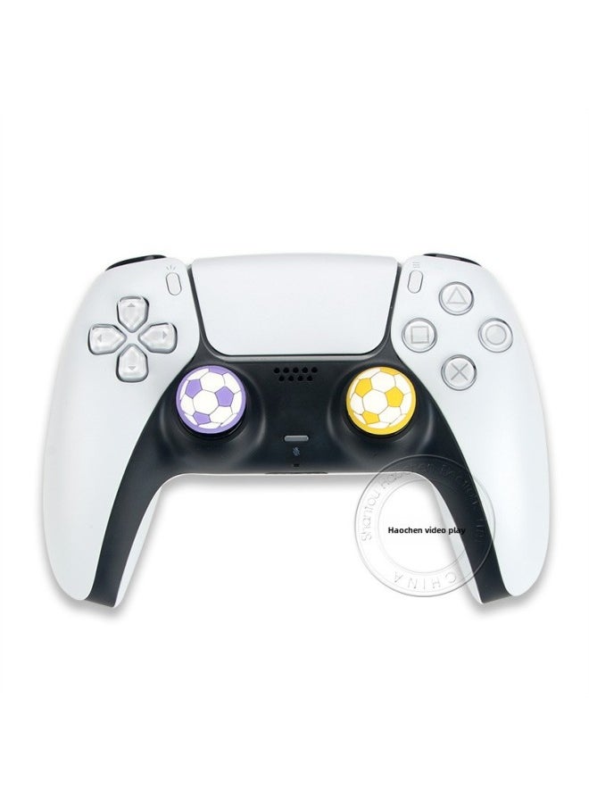 Generic - PS5PS4 Football Theme Rocker Cap Silicone Cap XBOX ONE 360 Mushroom Head Button Soft Rubber Cap-Product Color:Black Background Blue - Image 1