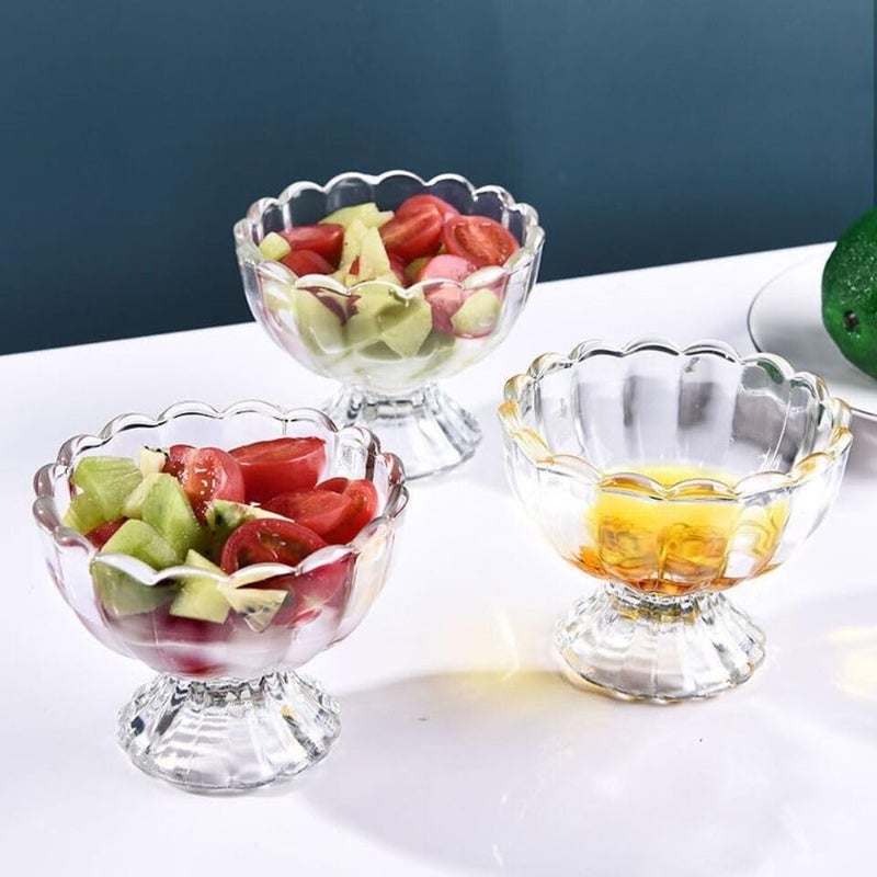 Zyomatiq Ice Cream Bowls Salad Dessert Serving Bowls Tableware Set 120 ml Crystal Clear 6 pcs - Image 1