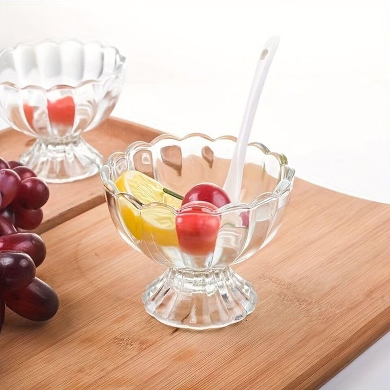 Zyomatiq Ice Cream Bowls Salad Dessert Serving Bowls Tableware Set 120 ml Crystal Clear 6 pcs - Image 3