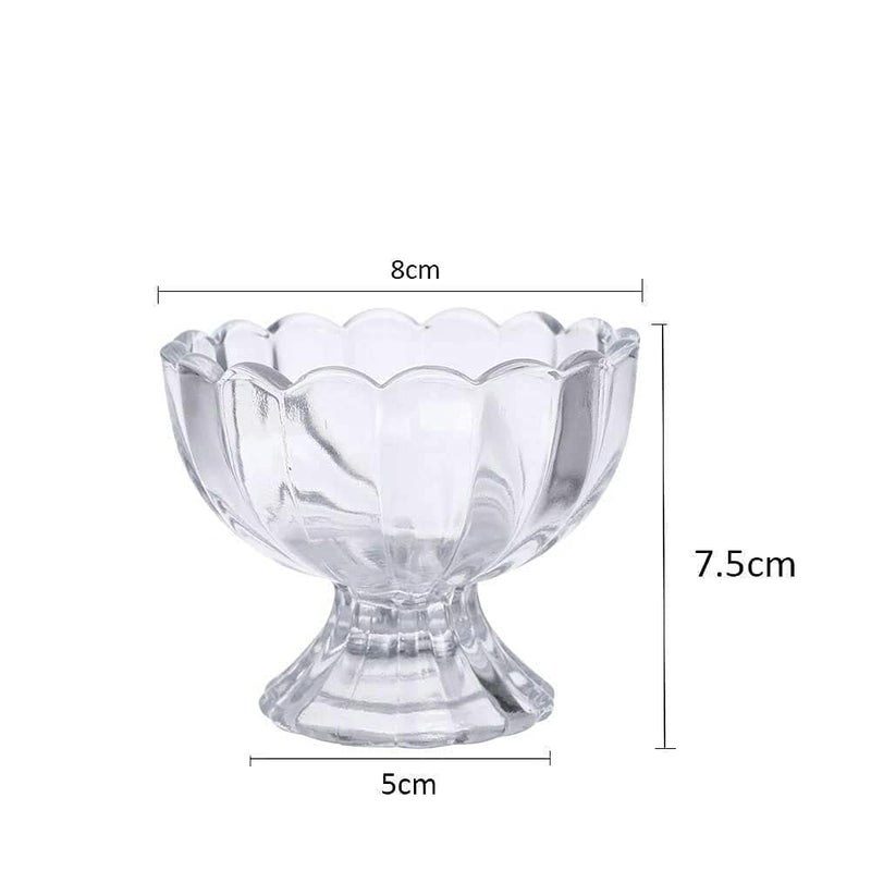 Zyomatiq Ice Cream Bowls Salad Dessert Serving Bowls Tableware Set 120 ml Crystal Clear 6 pcs - Image 5