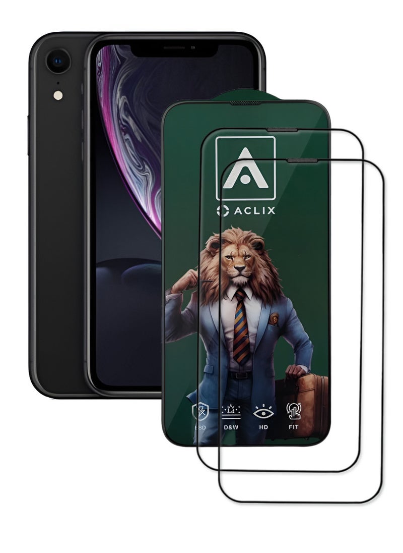 ACLIX 2 Pieces Antistatic ESD Dustproof Premium Quality High Definition Tempered Glass Screen Protector Designed For  iPhone XR - Image 1