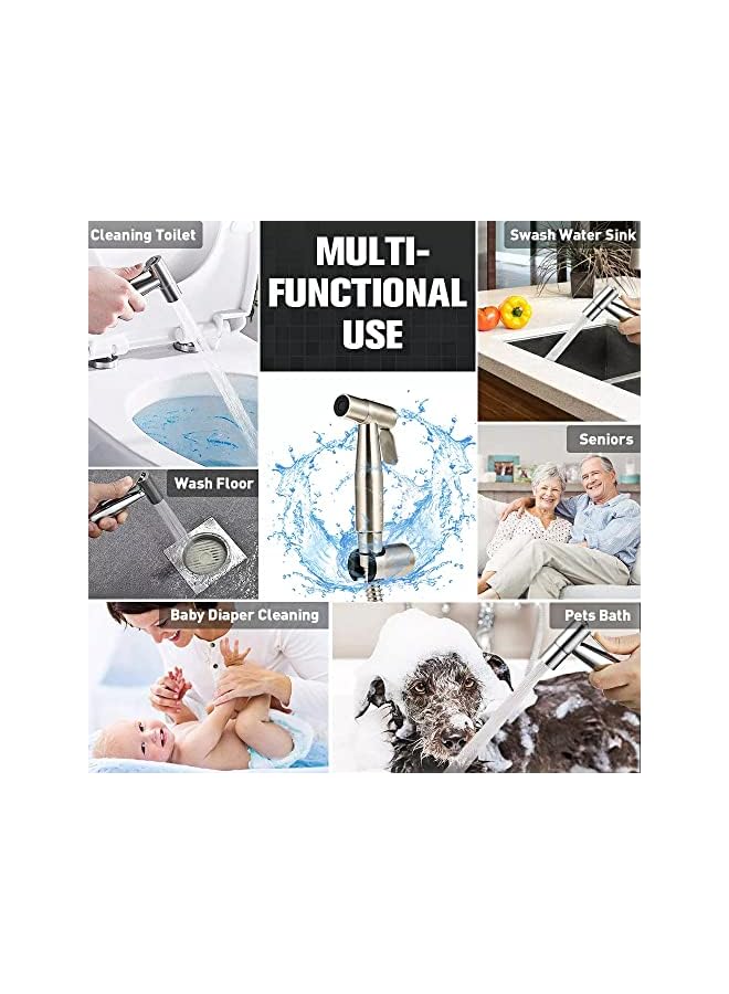 The Bros Bidet Sprayer for Toilet, 1.2M Handheld Shattaf Pipe Set for Self Cleaning Perfect for Washroom Bathroom Cloth Diaper Washing - Image 2