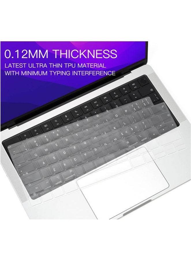 Premium Keyboard Cover Ultra Thin Protector Skin for 2025-2021 MacBook Pro 14 16 inch M4 M3 M2 M1 Pro/Max, MacBook Air 15" 13.6" M4 M3 M2 Chip A3241 A3114 A2941 A3240 A3113 A2681, US ANSI Layout  - Image 3