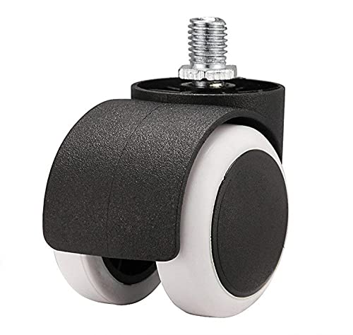 Bilvina Castor Wheels for Office Home Threaded Type Black White Set of 5