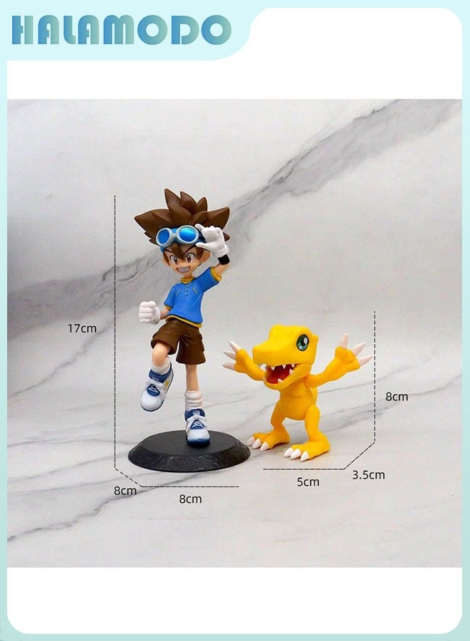 هالامودو ديجيمون 2 -قطعة مجموعة من 17 سم تايتشي ياغامي وأغومون فيغورين نماذج مذهلة سطح المكتب الديكور - Image 1