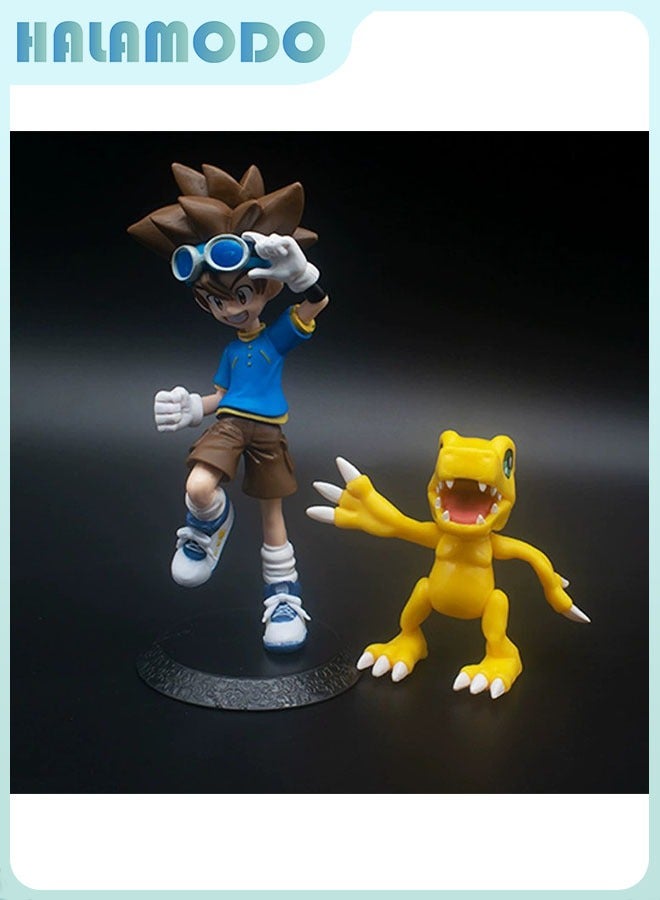 هالامودو ديجيمون 2 -قطعة مجموعة من 17 سم تايتشي ياغامي وأغومون فيغورين نماذج مذهلة سطح المكتب الديكور - Image 3