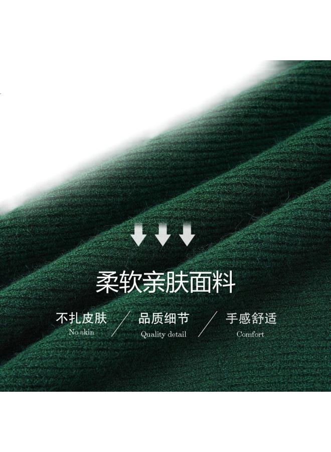 Dme Ballet Style Spring And Autumn Round Neck High Elastic Knitted Sweater Mesh Suspender Skirt Flowy Two-Piece Set Women Dark Green L - Image 1