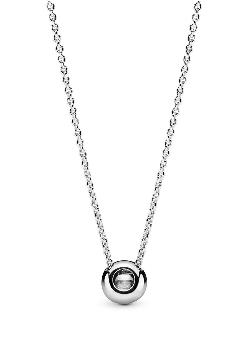 Pandora Violet - PANDORA Round Sparkling Halo Necklace with Lobster Clasp in Sterling Silver - Image 1