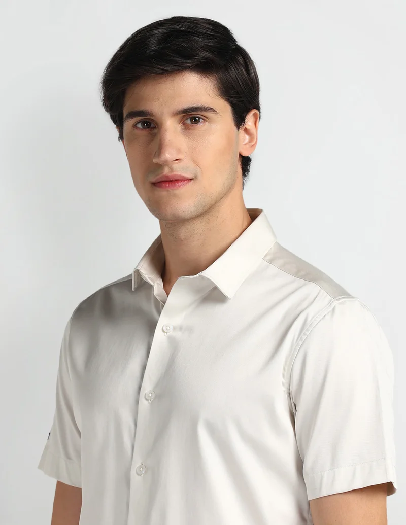 Arrow White Brooklyn Ultra Slim Fit Solid Shirt for Men | Best Price UAE