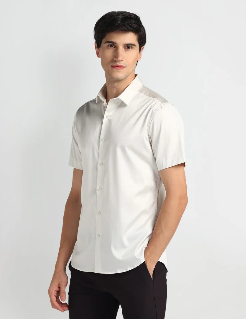 Arrow White Brooklyn Ultra Slim Fit Solid Shirt for Men | Best Price UAE