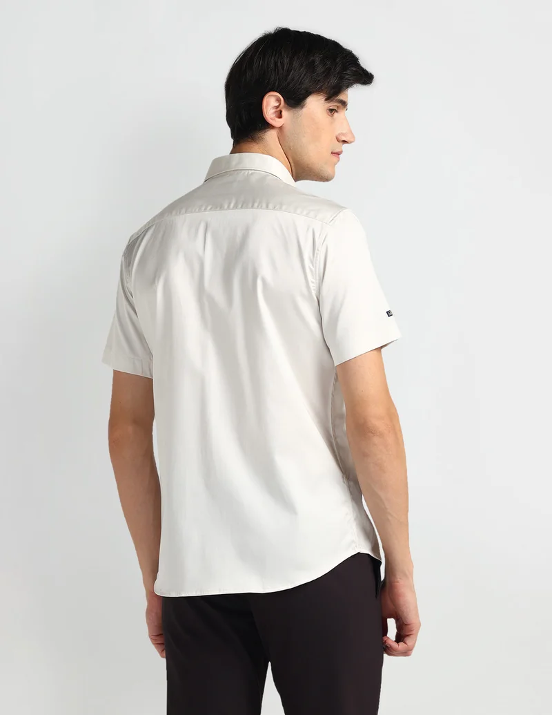 Arrow White Brooklyn Ultra Slim Fit Solid Shirt for Men | Best Price UAE