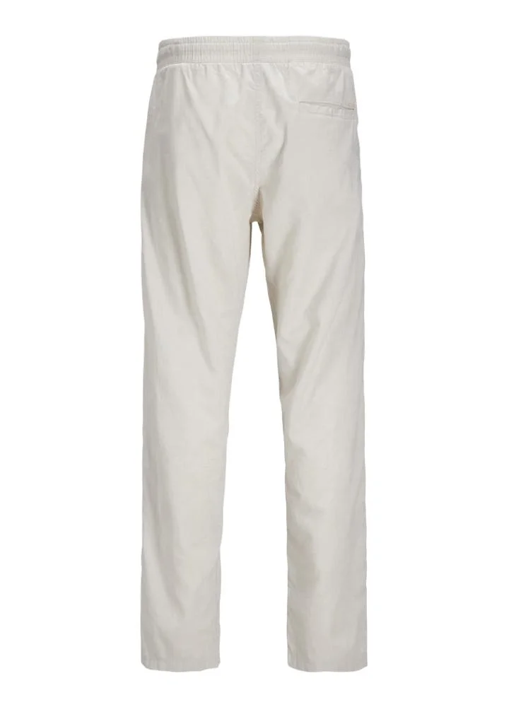 JACK & JONES Feather Gray Linen Blend Relaxed Fit Jogger for Men | Best Price UAE