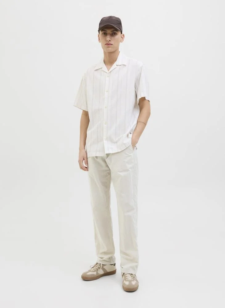 JACK & JONES Feather Gray Linen Blend Relaxed Fit Jogger for Men | Best Price UAE