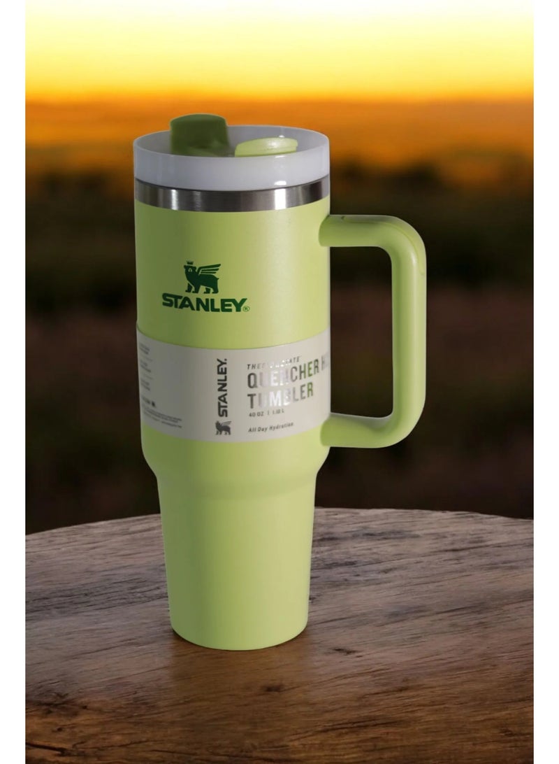 STANLEY 40 oz Light Green Stainless Steel Tumbler - Image 1