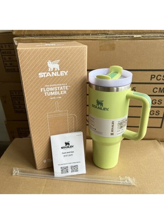 STANLEY 40 oz Light Green Stainless Steel Tumbler - Image 4