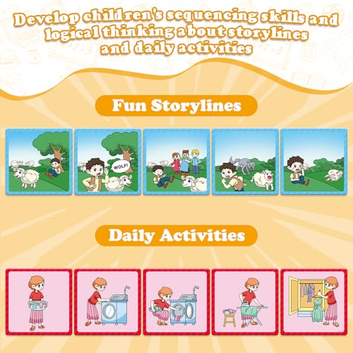 Kasfalci Sequencing CardsSequence Board Game for KidsSpeech Therapy Materials Toys for AutismStory StorytellingSocial SkillsSentence BuildingPreschool Learning ActivitiesClassroom Homeschool - Image 5