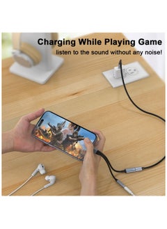 Generic Lightning to 3.5mm headphones and charger cable adapter, headphone Converter splitter supports music + charging +HiFi+Mic+ control for iPhone 14 Pro Max/14 13 12 11 X  8 (OTG not supported)  - Image 3