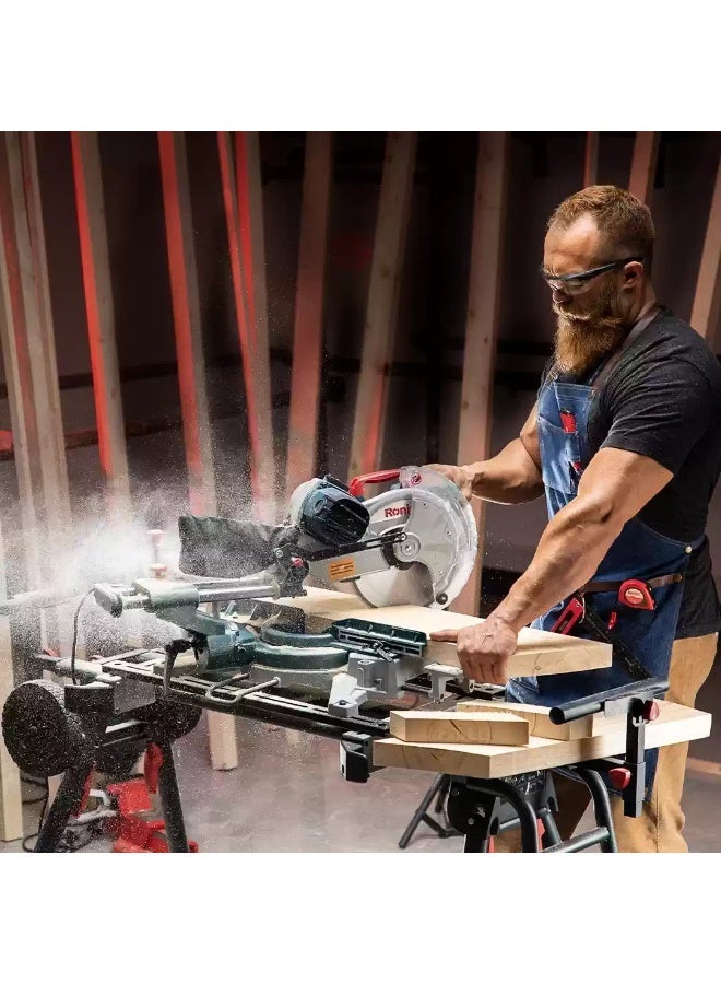 RONIX 2000W Sliding Miter Saw 255mm, 5300RPM, Laser Guide, German Engineering #Ronix 5302 - Image 5