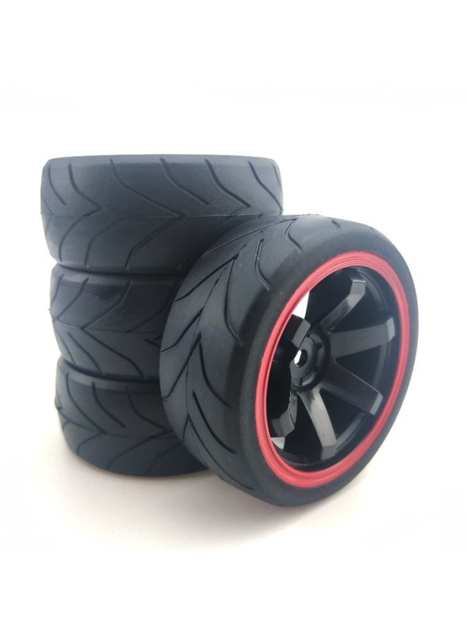 null - 1/10 Flat Running Oil Tram Tire Grip Strong Cherry Blossom D3/D4 HSP Unlimited Highway Racing Street Tire-Color:Can Match C Hub 3, Note Style - Image 1