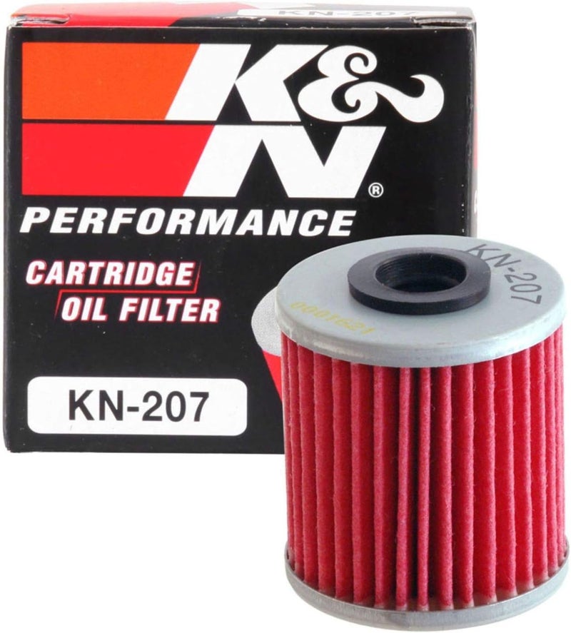 Kn Motorcycle Oil Filter: High Performance, Premium, Designed to be used with Synthetic or Conventional Oils: Fits Select Kawasaki, Suzuki, Beta Vehicles, KN-207 - Image 1