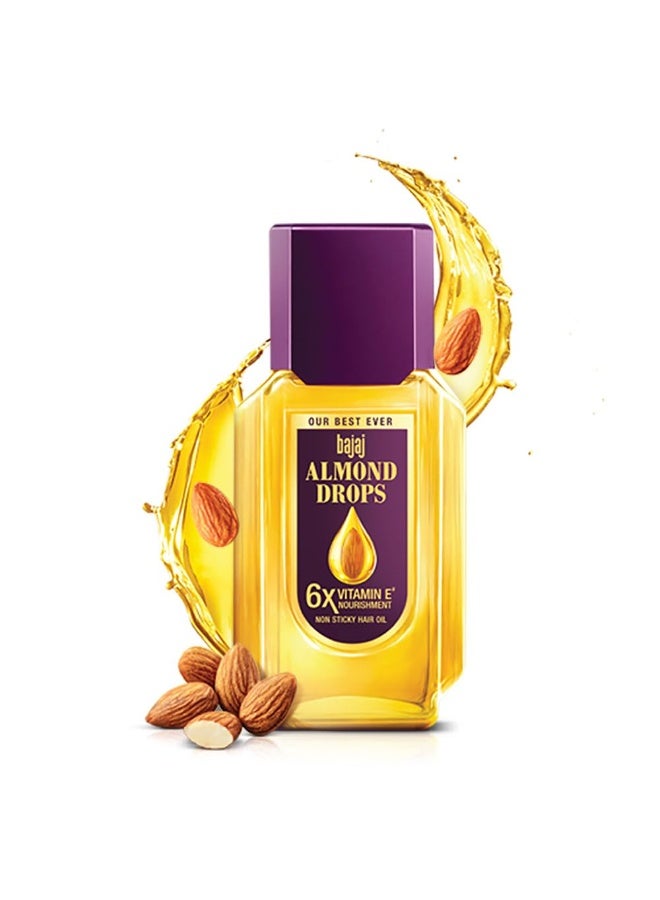 Bajaj Almond Drops Hair Oil, 475ml, Light & Non-Sticky with 6X Vitamin E for 2X Hair fall Reduction - Image 1